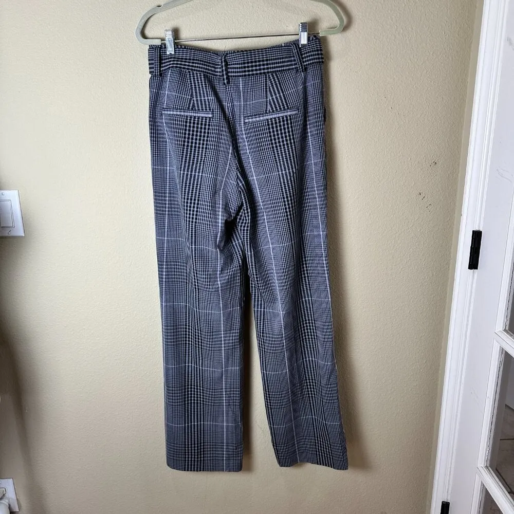 A NEW DAY Stretch Plaid Trousers Dress Pants Wide Legs Size 2 Self belt - Image 6