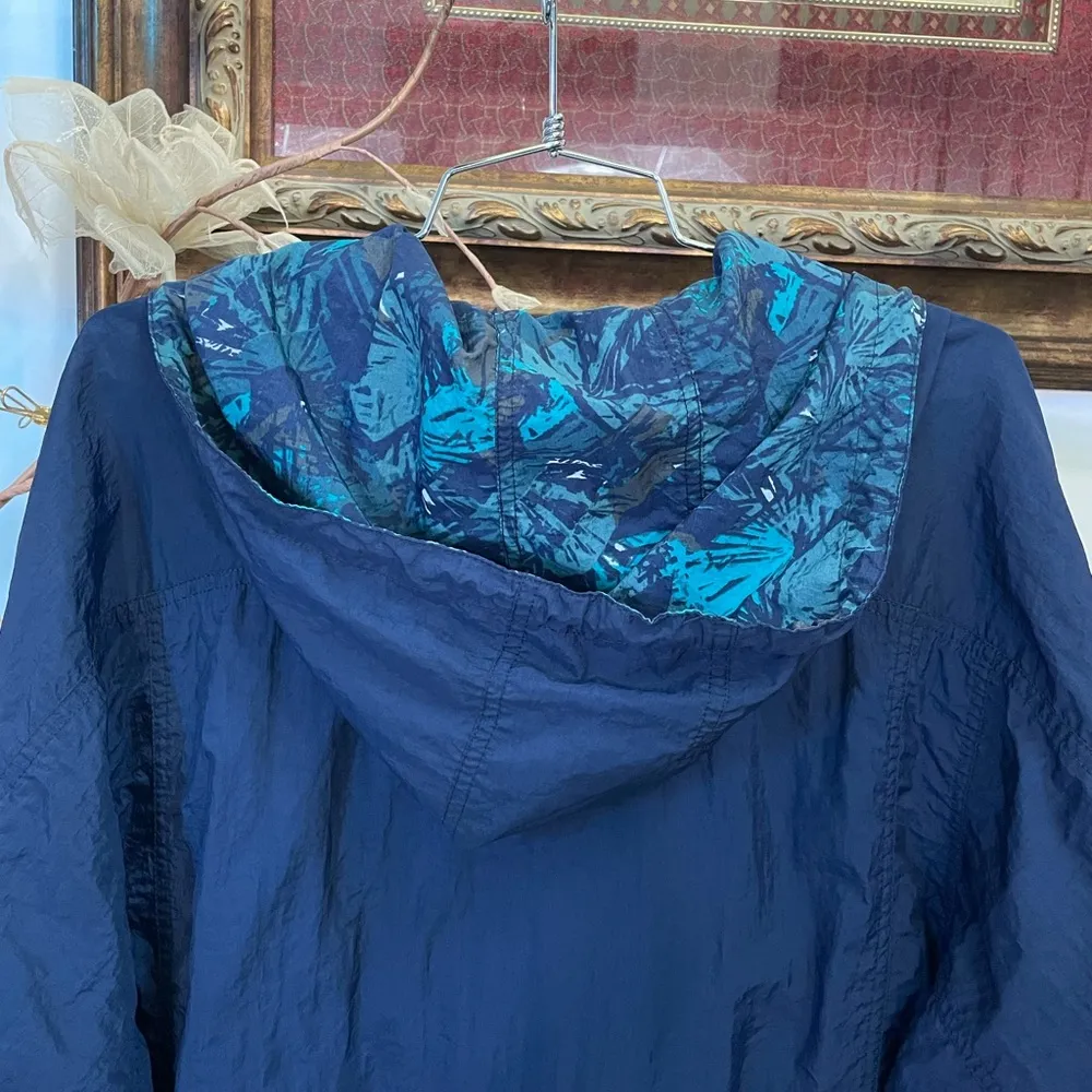 Vintage 90s Nike Pullover Nylon Windbreaker Rare Tropical Inner Lining - Sz S 🧡🎀 - Image 8