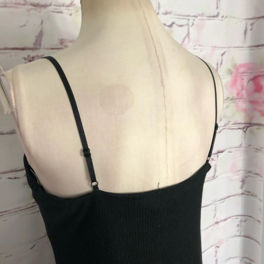 AFRM fauna black ribbed tanks midi dress Size L - Image 10