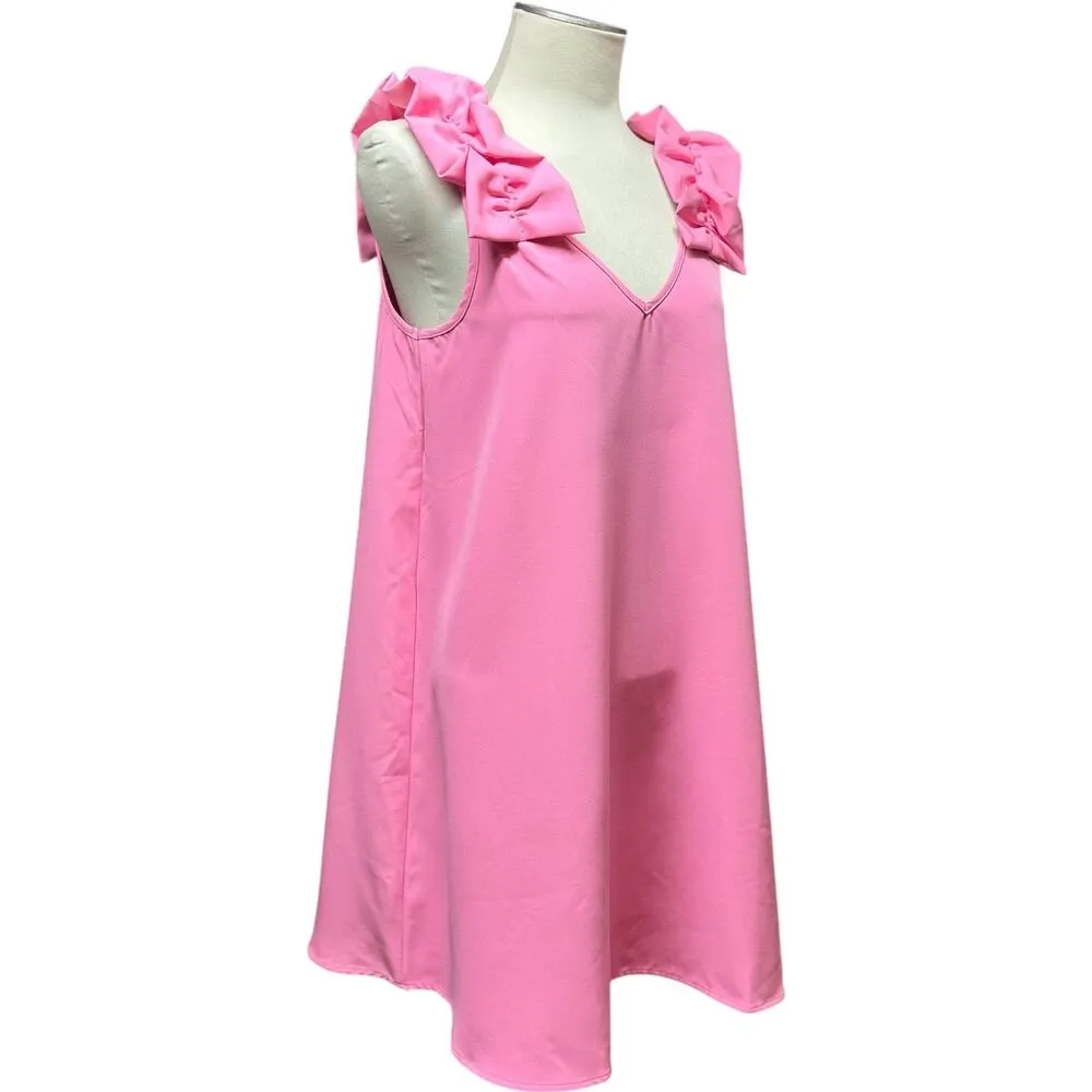 Mud Pie CeCe Ruffle Dress Pink Medium - Image 6