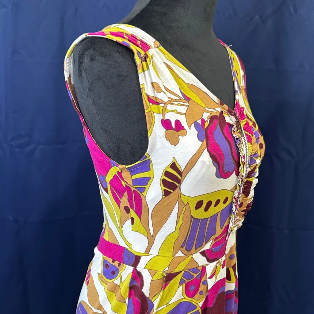 Merona Vibrant Floral Midi Dress - Pink and Yellow - Image 4