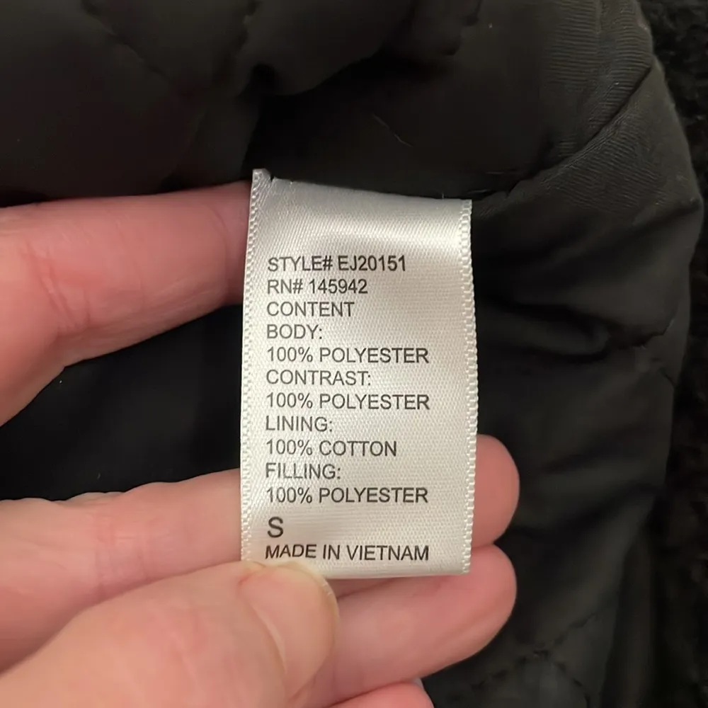 Eden Society Long Sherpa Jacket‎ Coat Black size Small Faux Fur - Image 9