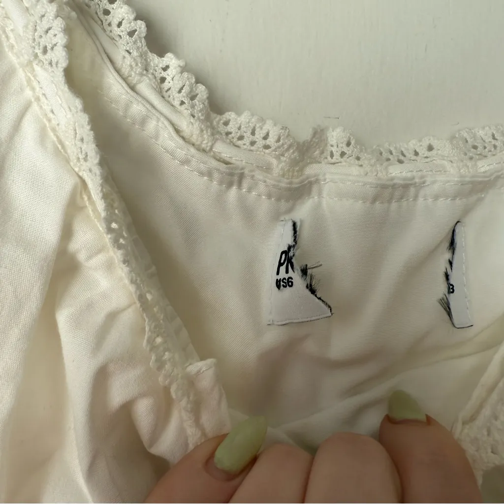 Princess Polly Gentle Love White Lace Trim Mini Dress 6 NWT - Image 8