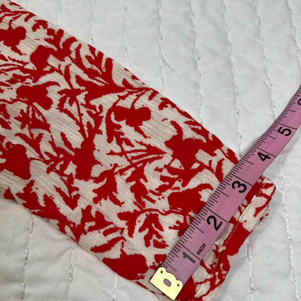 Free People Gardenia Combo Red White Floral Medallion Print Resortwear Romper - Image 11