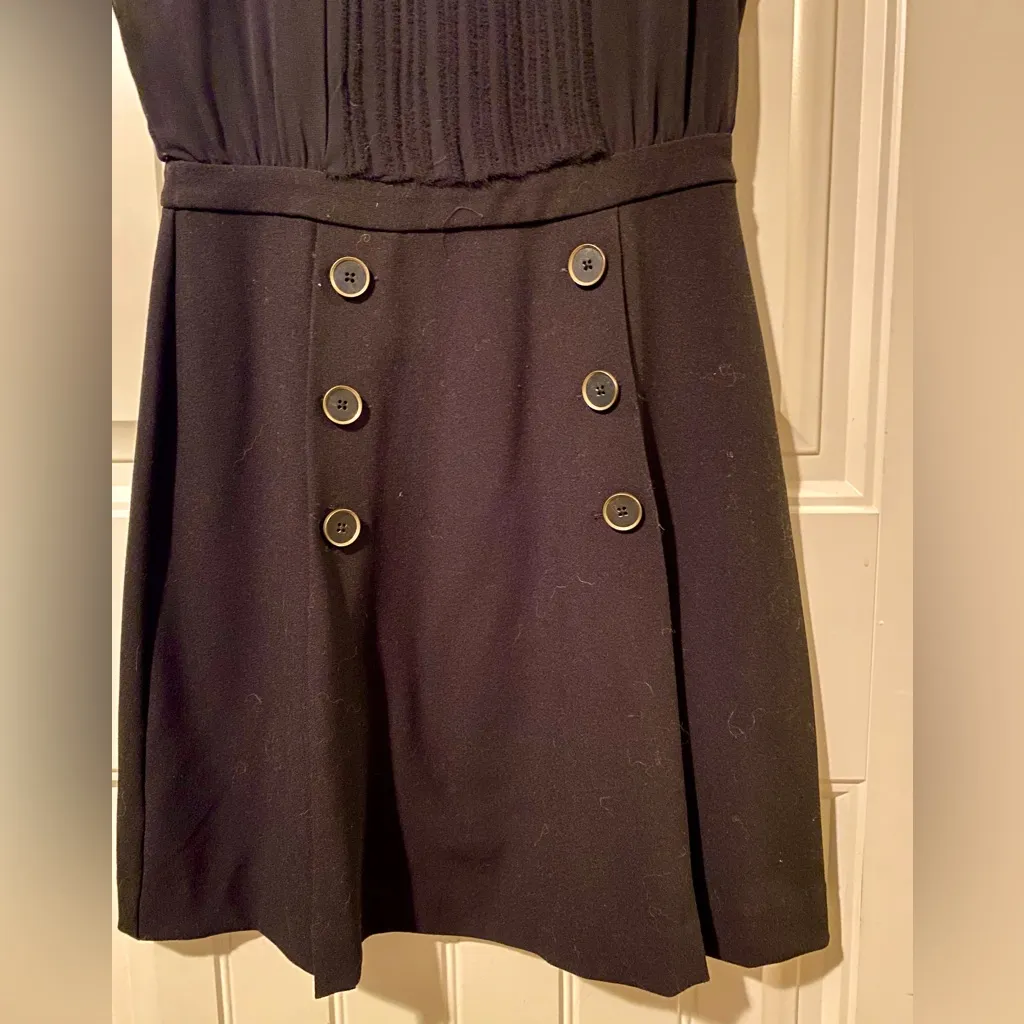 LOFT Black Sleeveless Button Detail Dress - Image 4