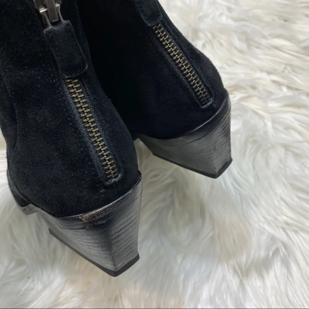 Eileen Fisher Peter Black Suede Ankle Boots Booties size 6.5 - Image 7