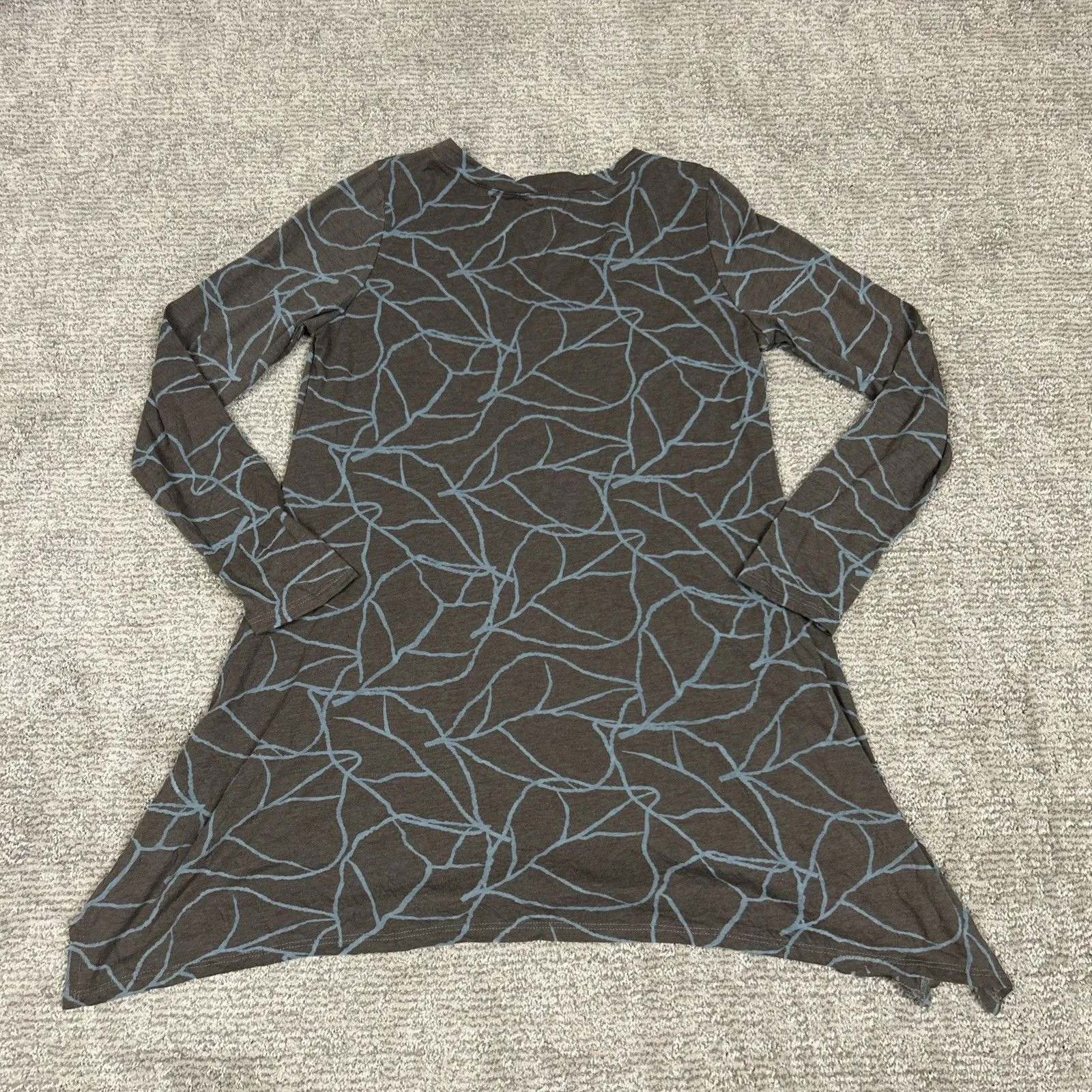 Chalet et Ceci Tunic Top Womens Small Long Sleeve Artsy Lagenlook Shirt Gray - Image 8