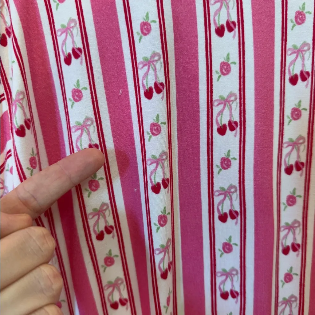 In My Jammers Love You Cherry Much Bamboo Pajama Set ~ Size Large 💛🍄 Pink - Image 5