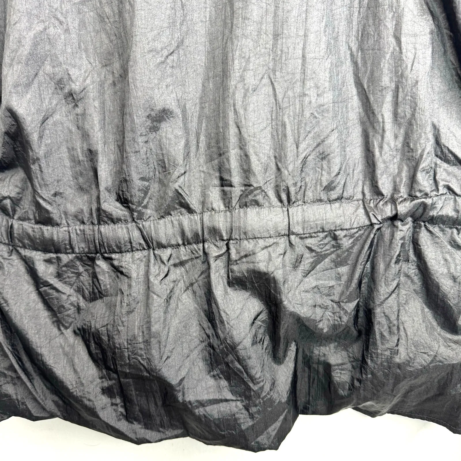 Vintage Lavon Nylon Windbreaker Jacket Womens XL Black White Houndstooth 90s - Image 12