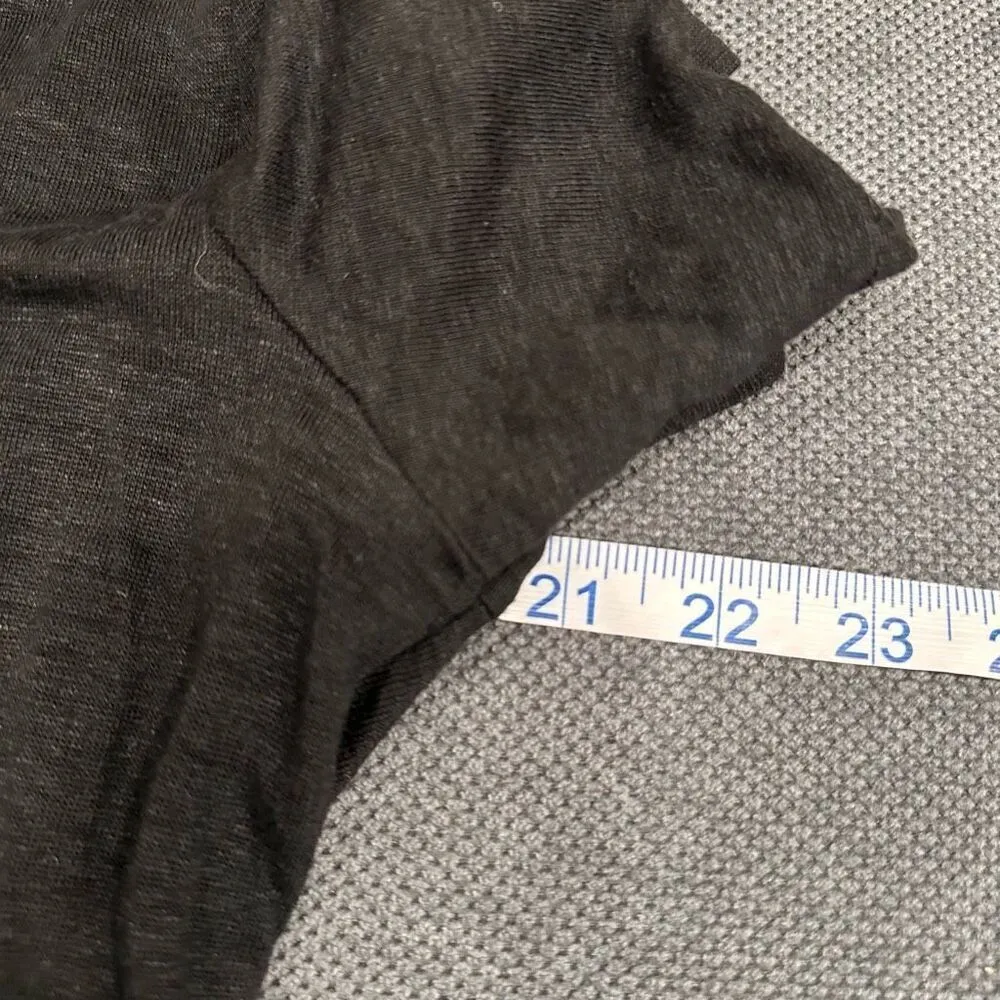 frame denim FRAME Easy True Tee in Noir 100% Organic Linen Raw‎ Hems, Women's Medium - Image 6