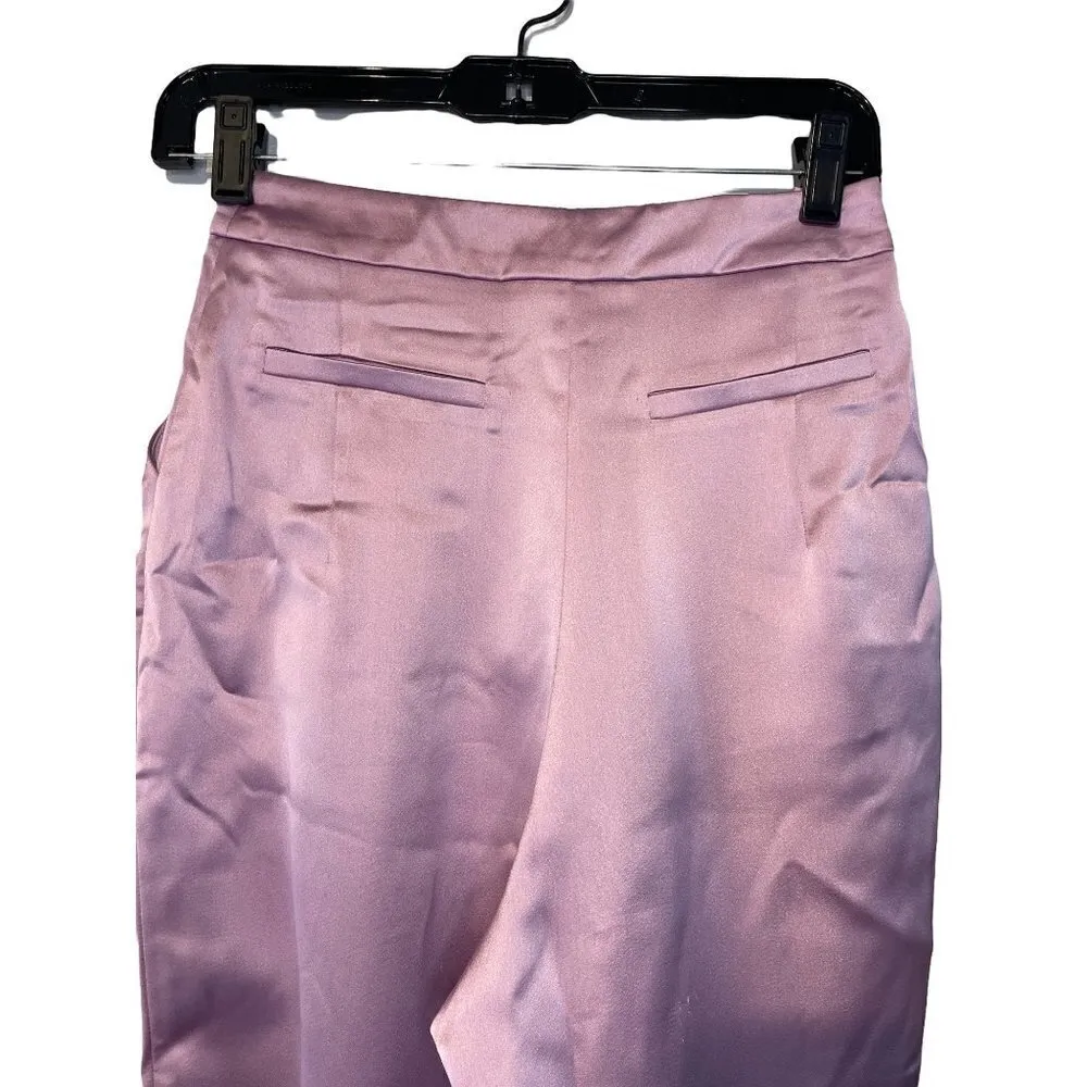 SELMACILEK Pleated High Rise Pants in Lilac XSmall New Womens Trousers Purple Size XS - Image 7