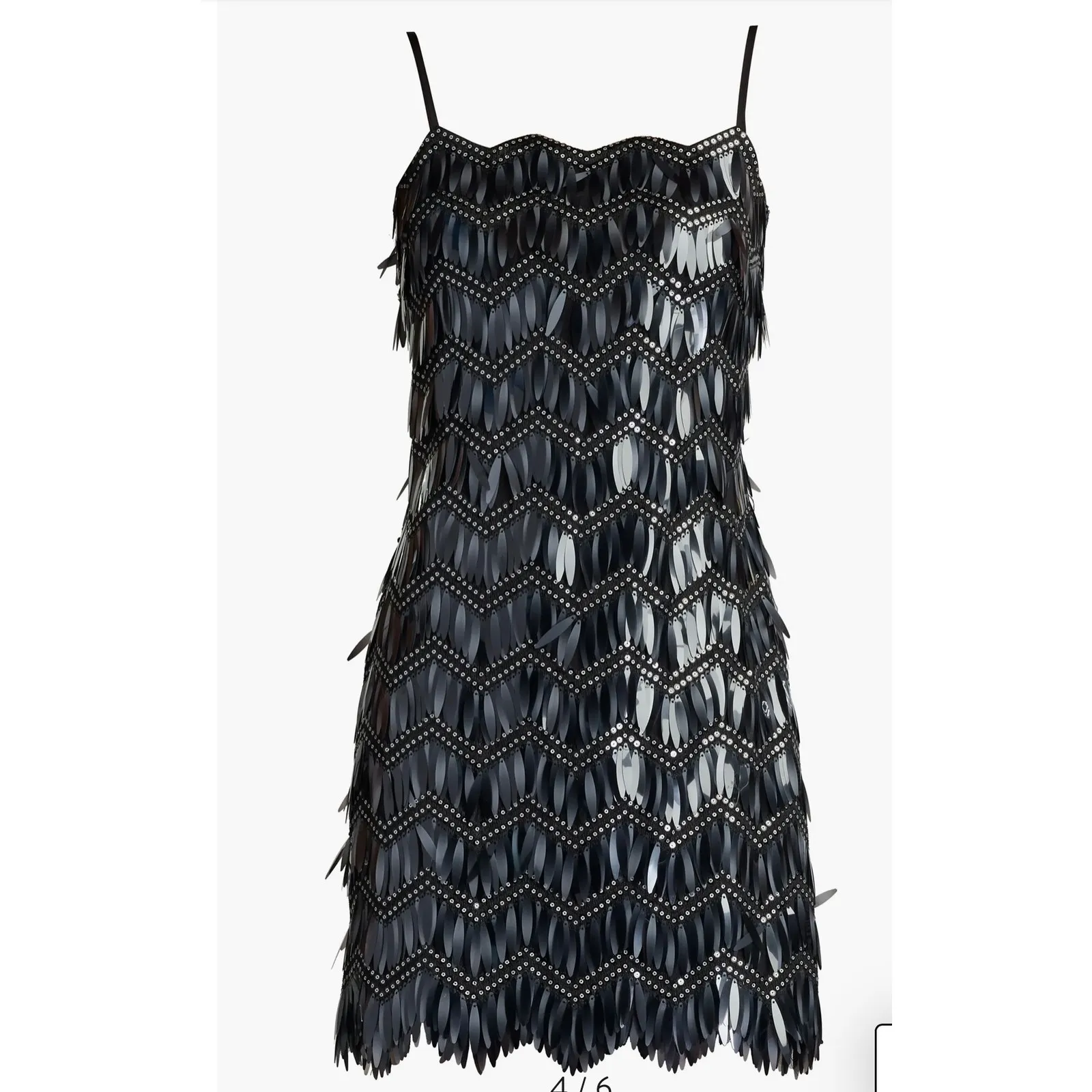 Tadashi Shoji Colie Sequin Fringe Mini Dress - Size 6 - Image 3