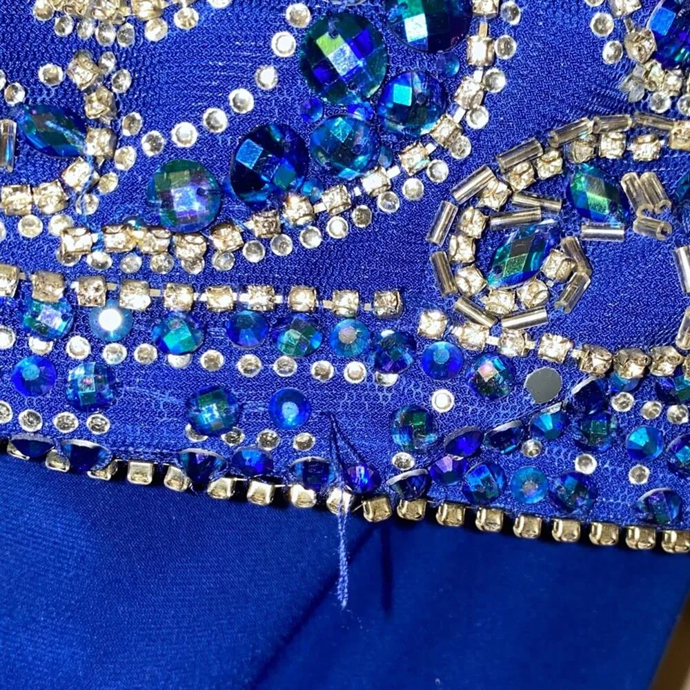 NWOT Blush Prom 11000 Blue Two Piece Beaded Prom Formal Dress - Image 15