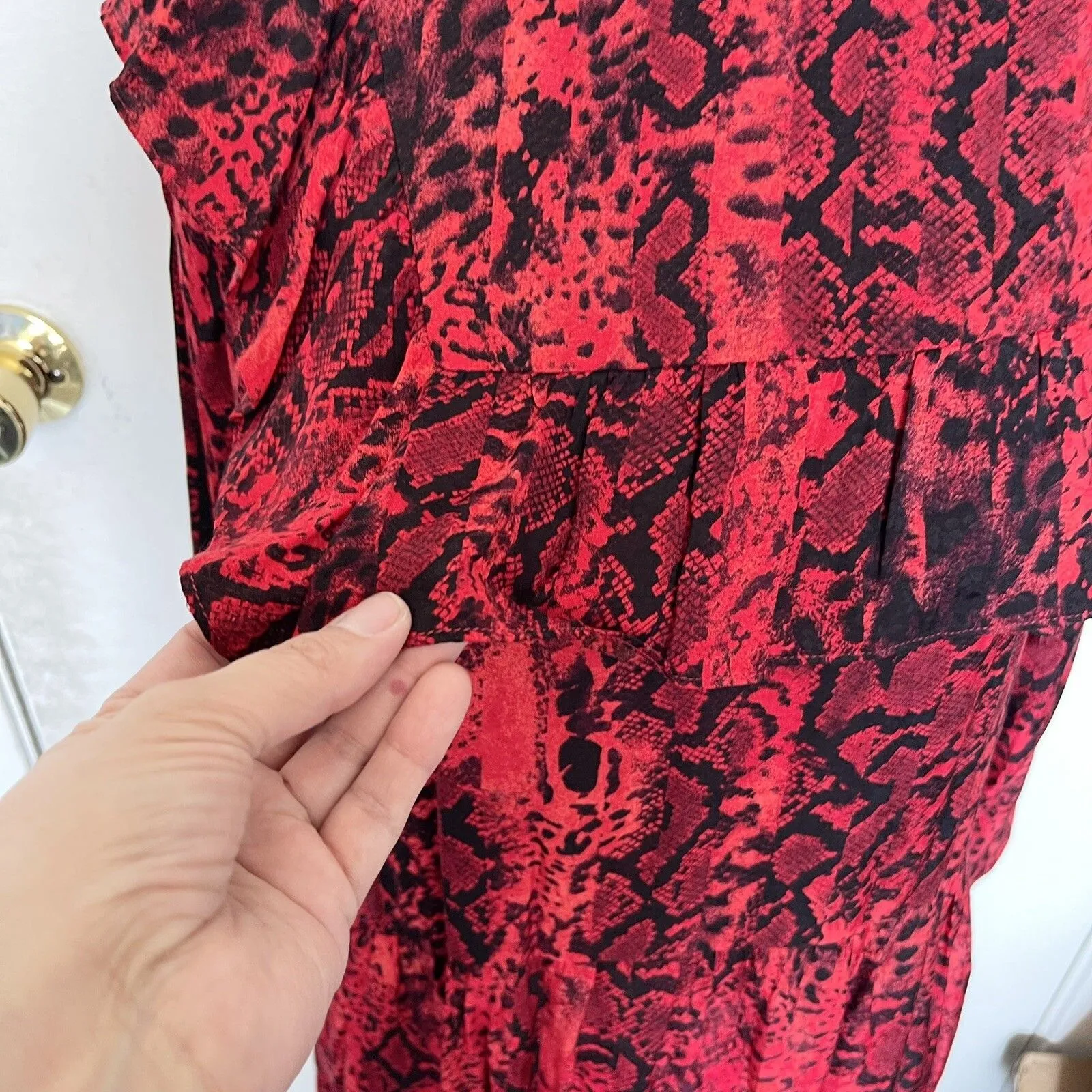 Bash Ba&SH Dress Sz 0 Sz 4 U.S Coastal Cowgirl Animal Boho Music Festival Safari - Image 7