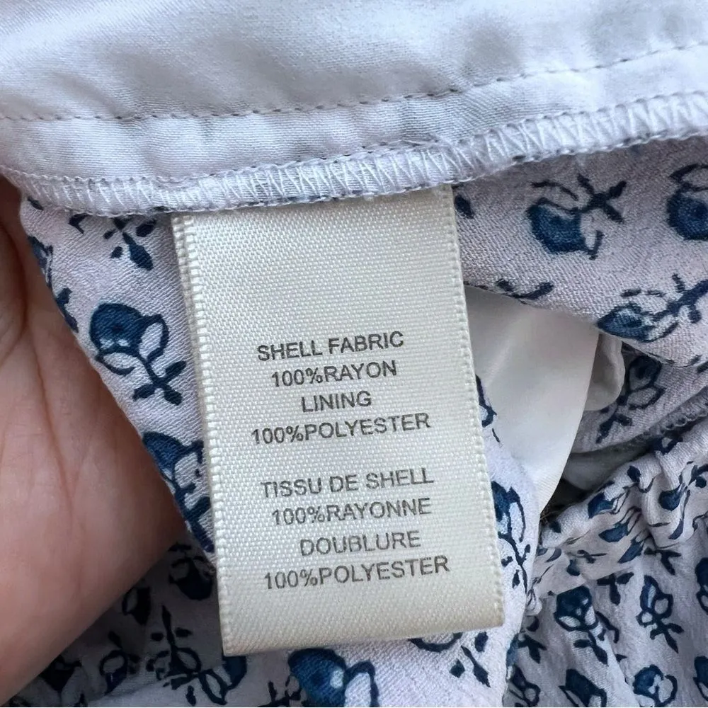 Rebecca Taylor Ditsy Tulip Print Shorts Blue White Bermuda   Size 6 - Image 9