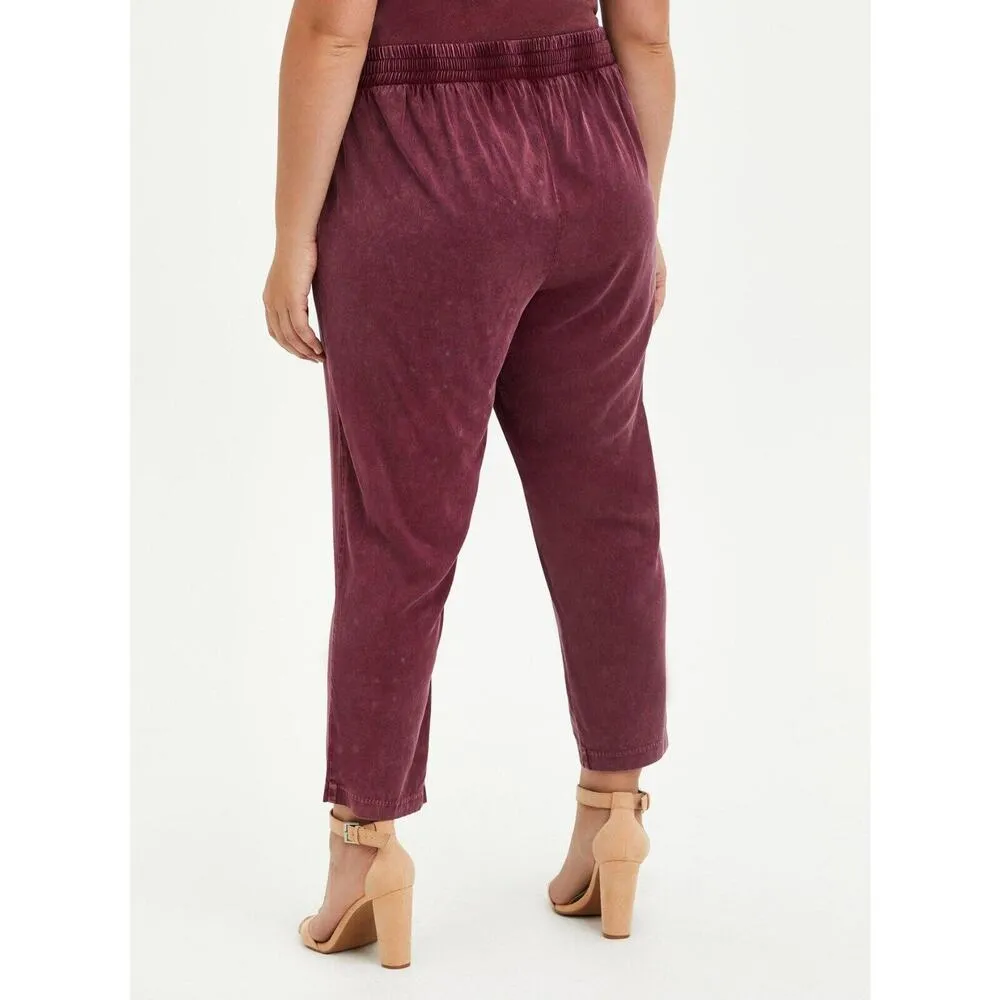 New Torrid Relaxed Taper Stretch Challis High Rise Tie Front Pant Trouser 1X - Image 2
