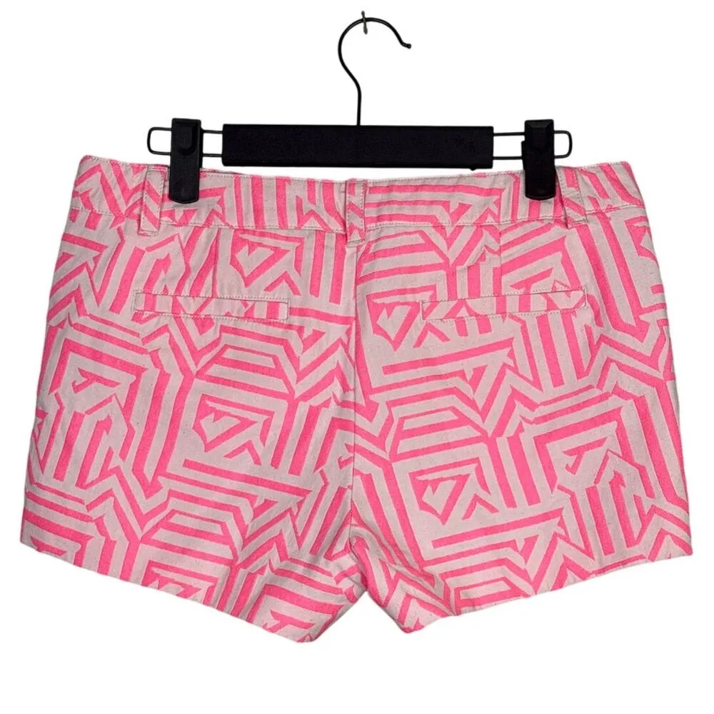 J.Crew Chino Tiki Stretch Shorts Mid Waisted Shorts 2 Neon Azalea Pink White - Image 14