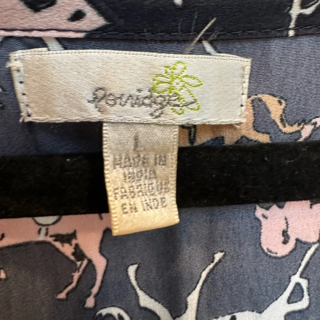 Anthropologie Porridge Petaluma Sundress Horse Equestrian Print Polka Dot Size L Blue Size L - Image 9