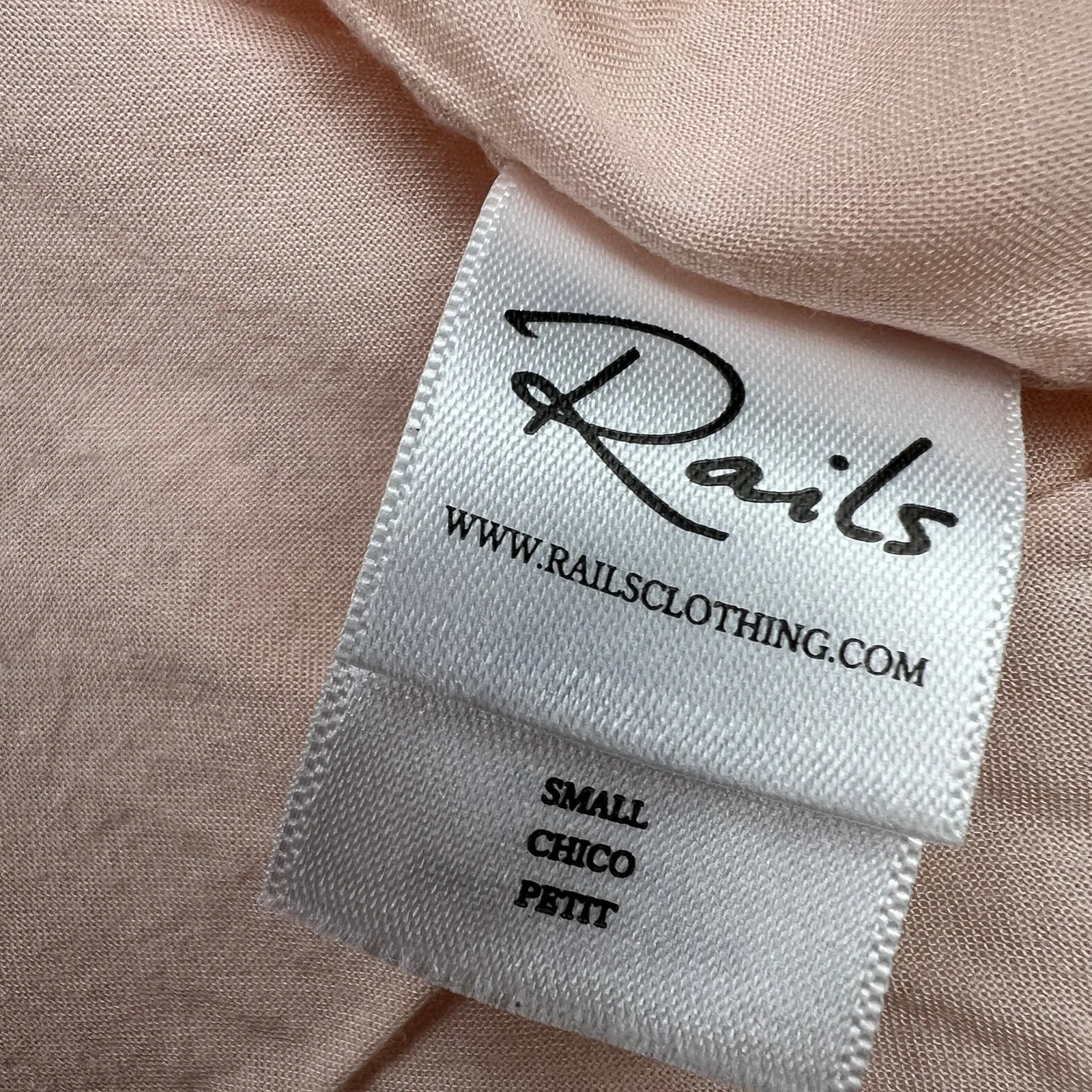 Rails Koreen Wrap Dress Ruffle Flutter Pink Grapefruit Print Linen Blend Size S - Image 10