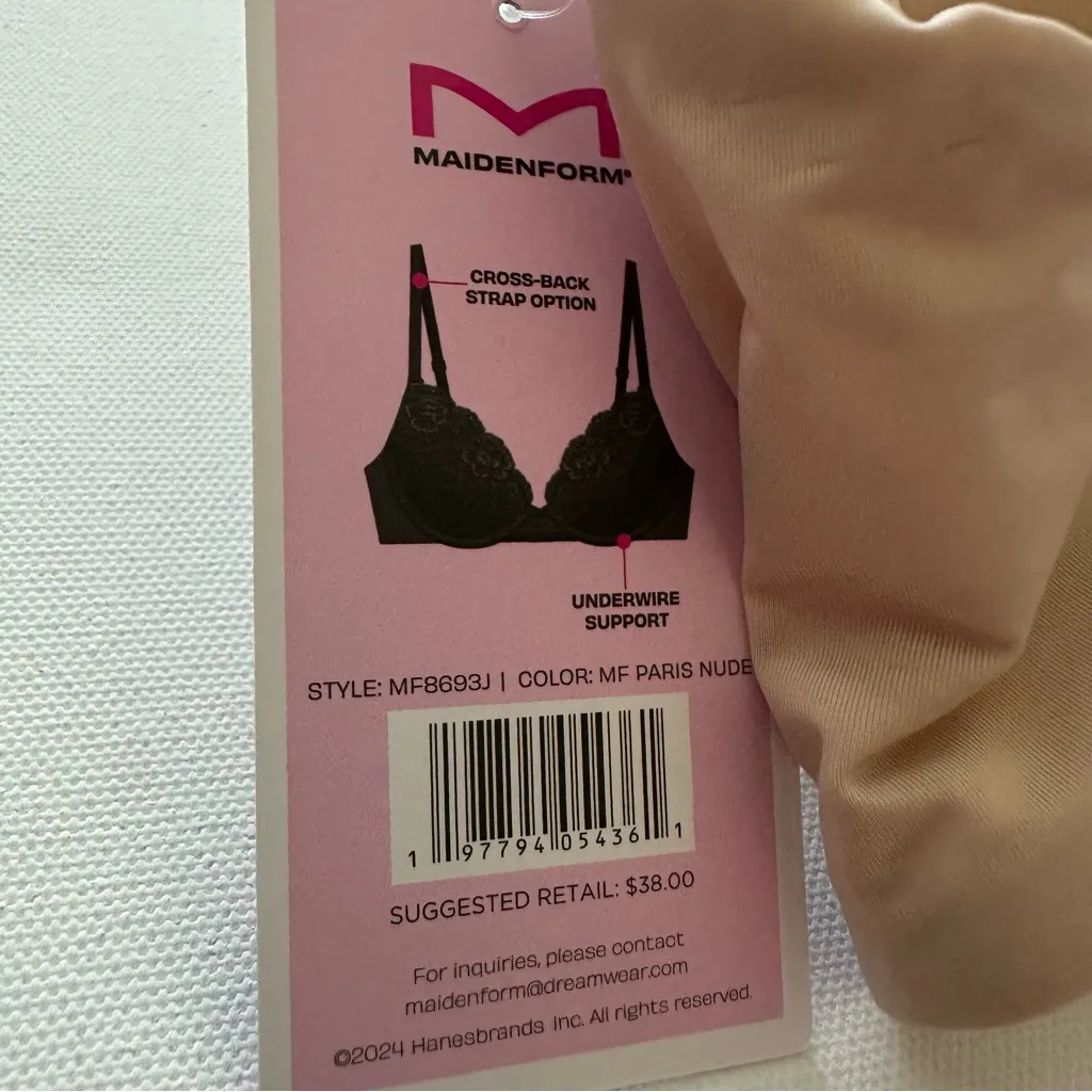 Maidenform Comfort Push Up Bra Size 34C - Image 8