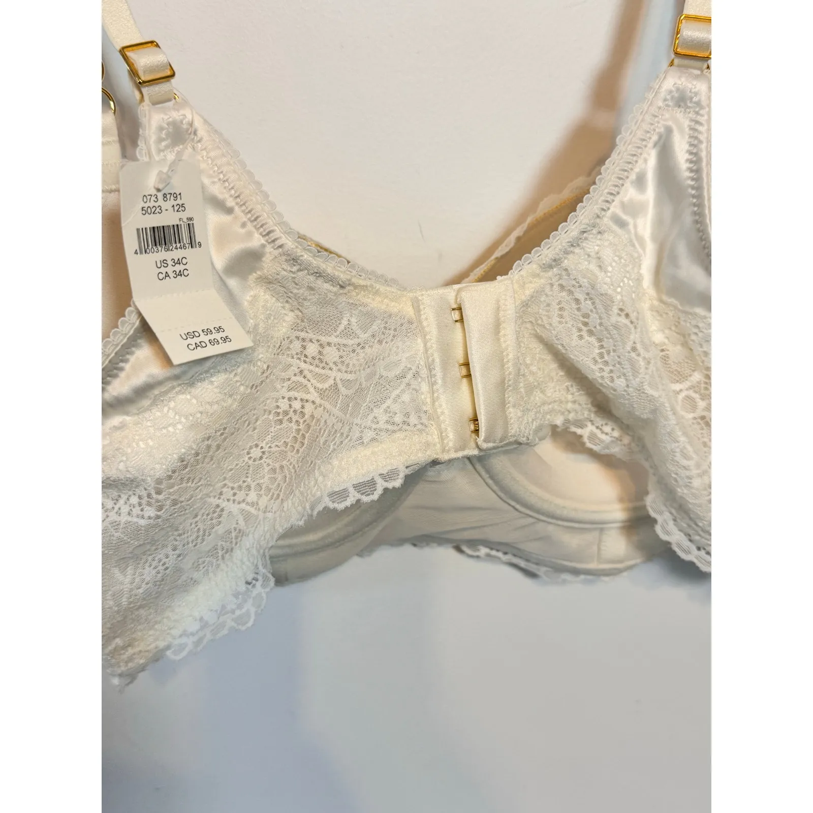 Aerie Womens Balconette Bra 34C Ivory Lace Underwire Full Coverage Padded NWT - Image 8