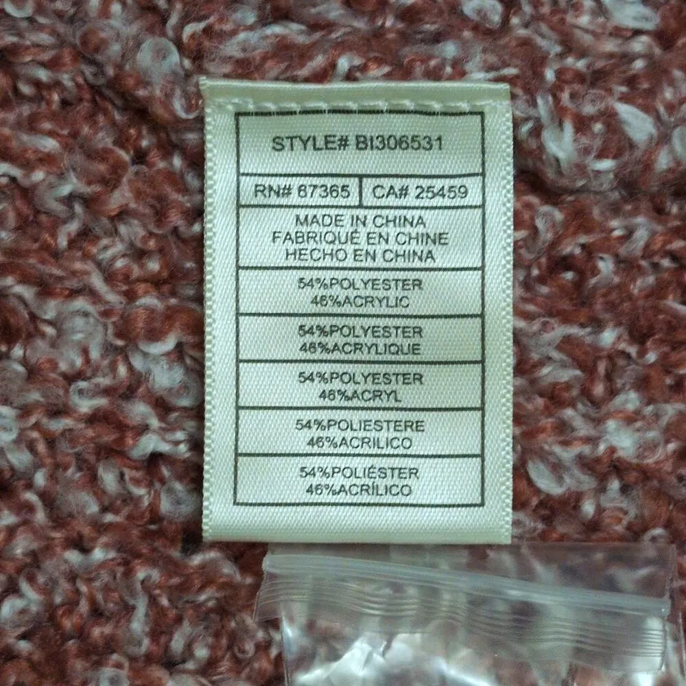 NWT Steve Madden Rust Chunky Knit Open Front Long Sleeve Cardigan Sweater Size S - Image 7