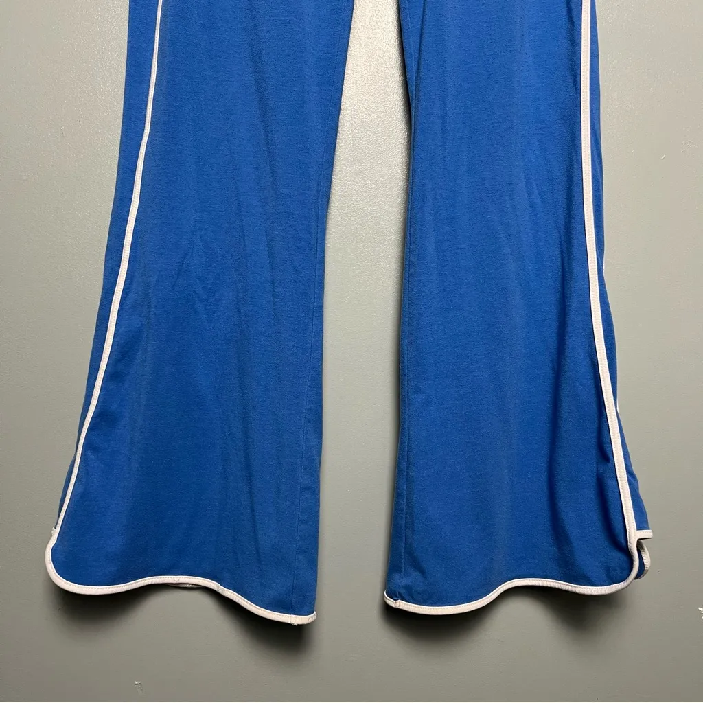 Y2K Hollister Flared Yoga Pants Blue White Low Rise Sweatpants Women’s Size S - Image 4