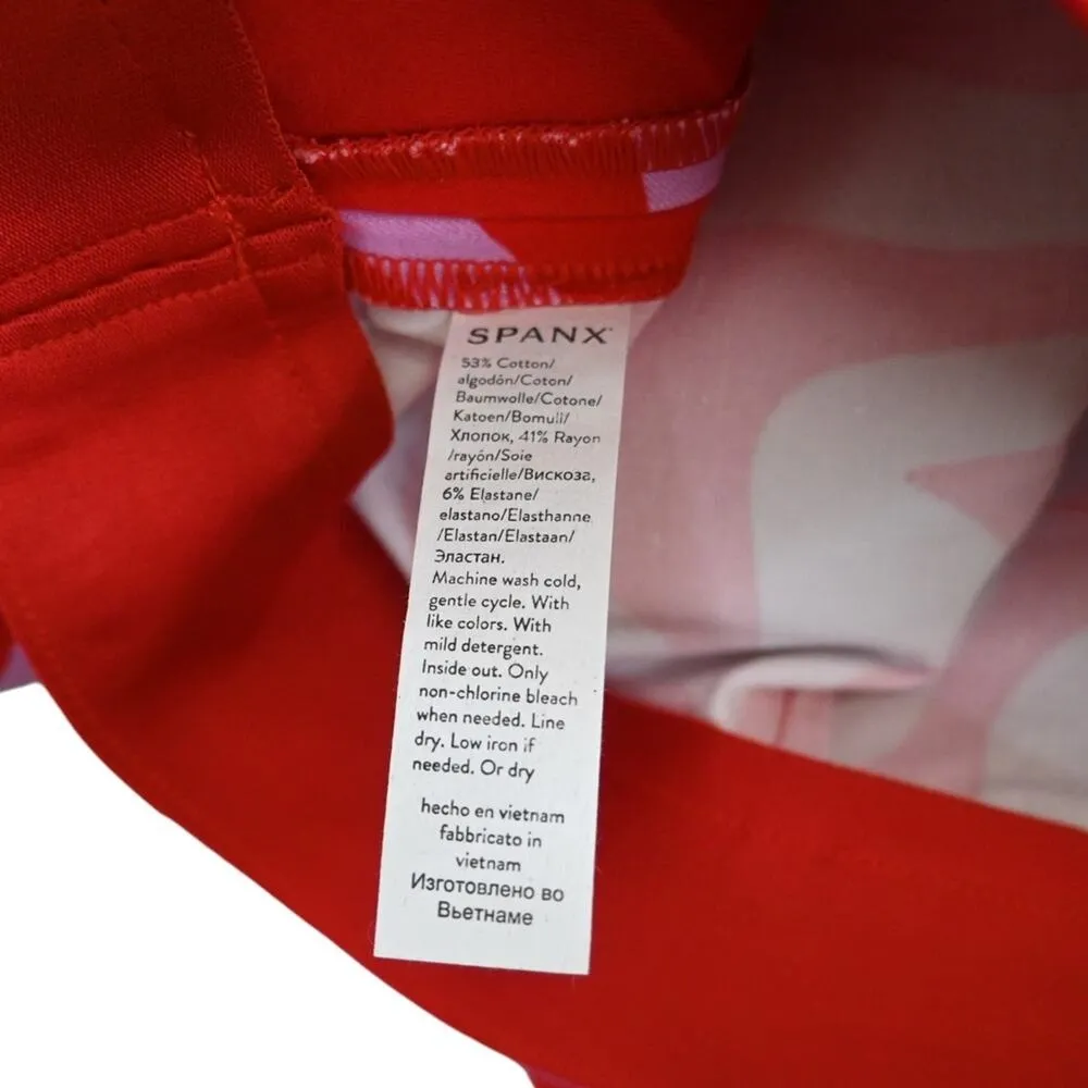 SPANX Womens XL On the Go Print 4-Inch Shorts in True Red Zebra Stripe NEW - Image 9