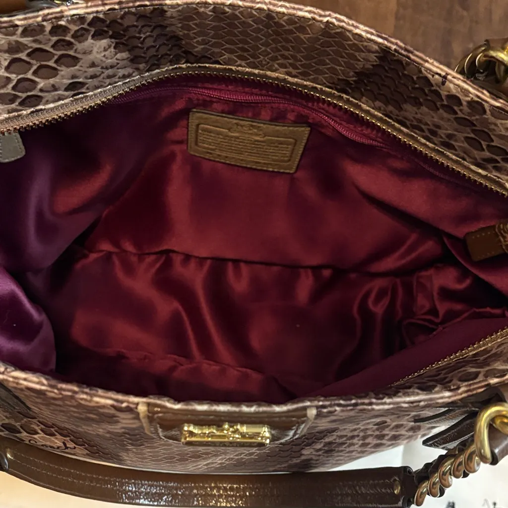 Coach  Madison Python Print Shoulder Bag - Image 4