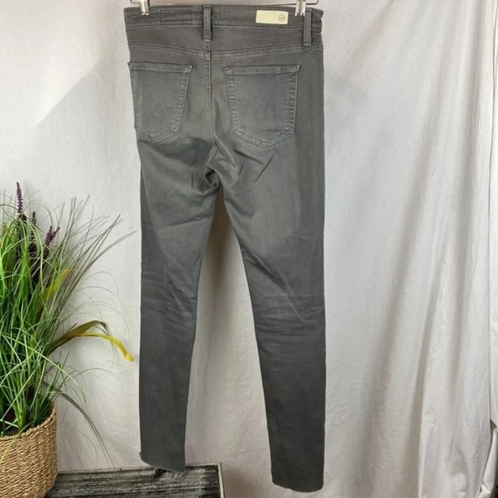 Adriano Goldshmeid Gray Farrah Skinny High Rise Ankle Distress Hem Jeans 27 - Image 2