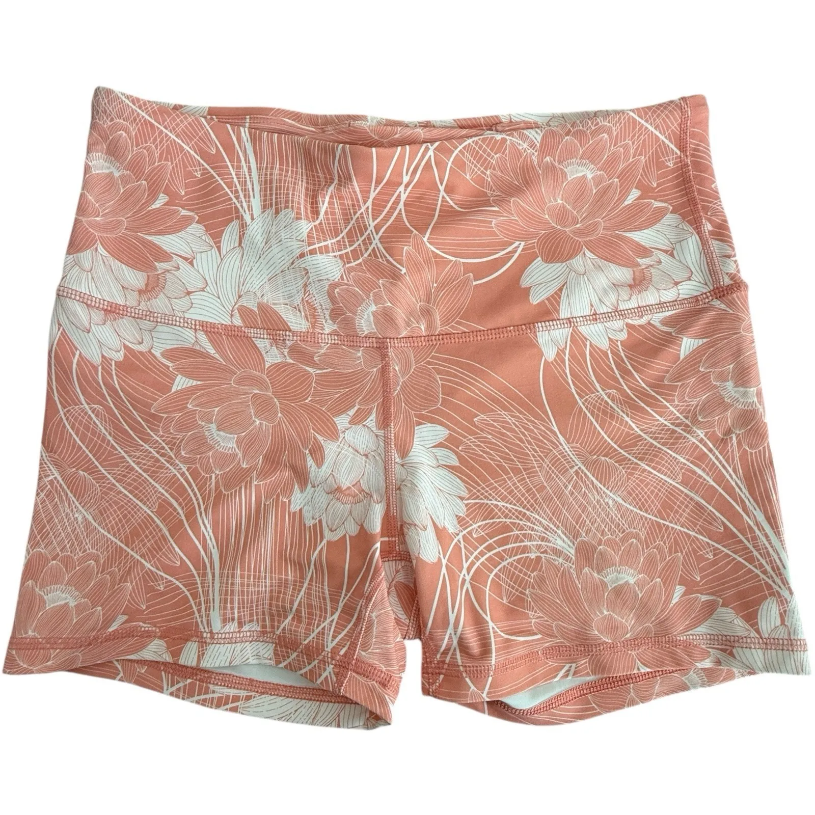 Women's Joy Lab Coral Pink Floral Print High-Rise Bike Shorts‎ 3.5" - Large - Image 3