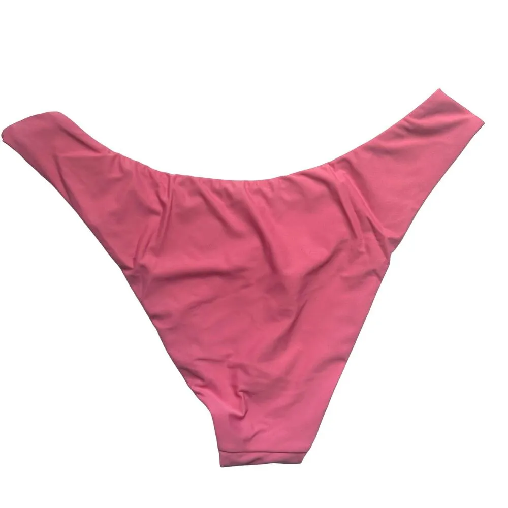 J. Crew Curved-Waist Cheeky Bikini Bottoms Pink M Medium New - Image 3