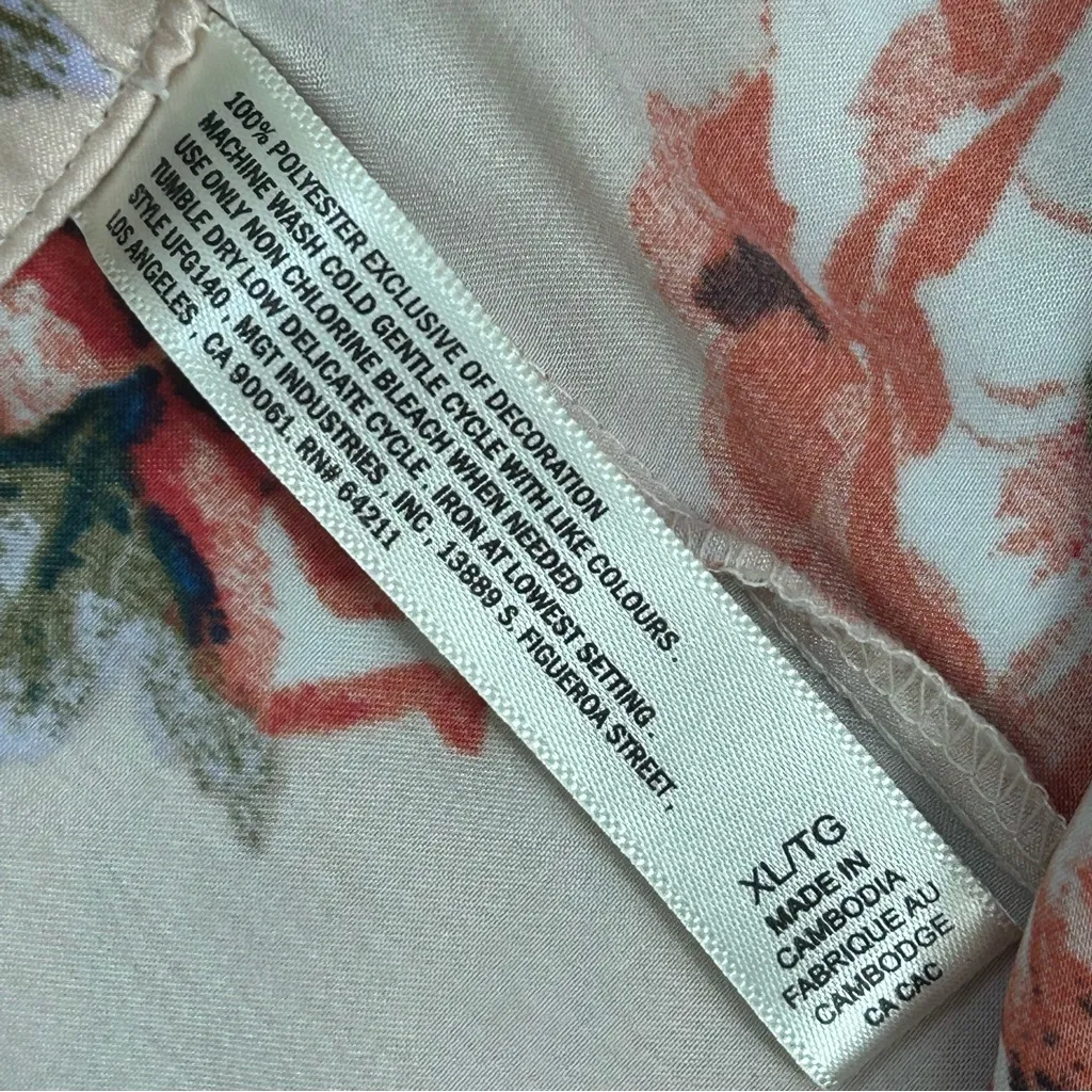 IN BLOOM By JONQUIL Floral Pajama Satin Lace Cami and Shorts Set Size XL Pink - Image 7