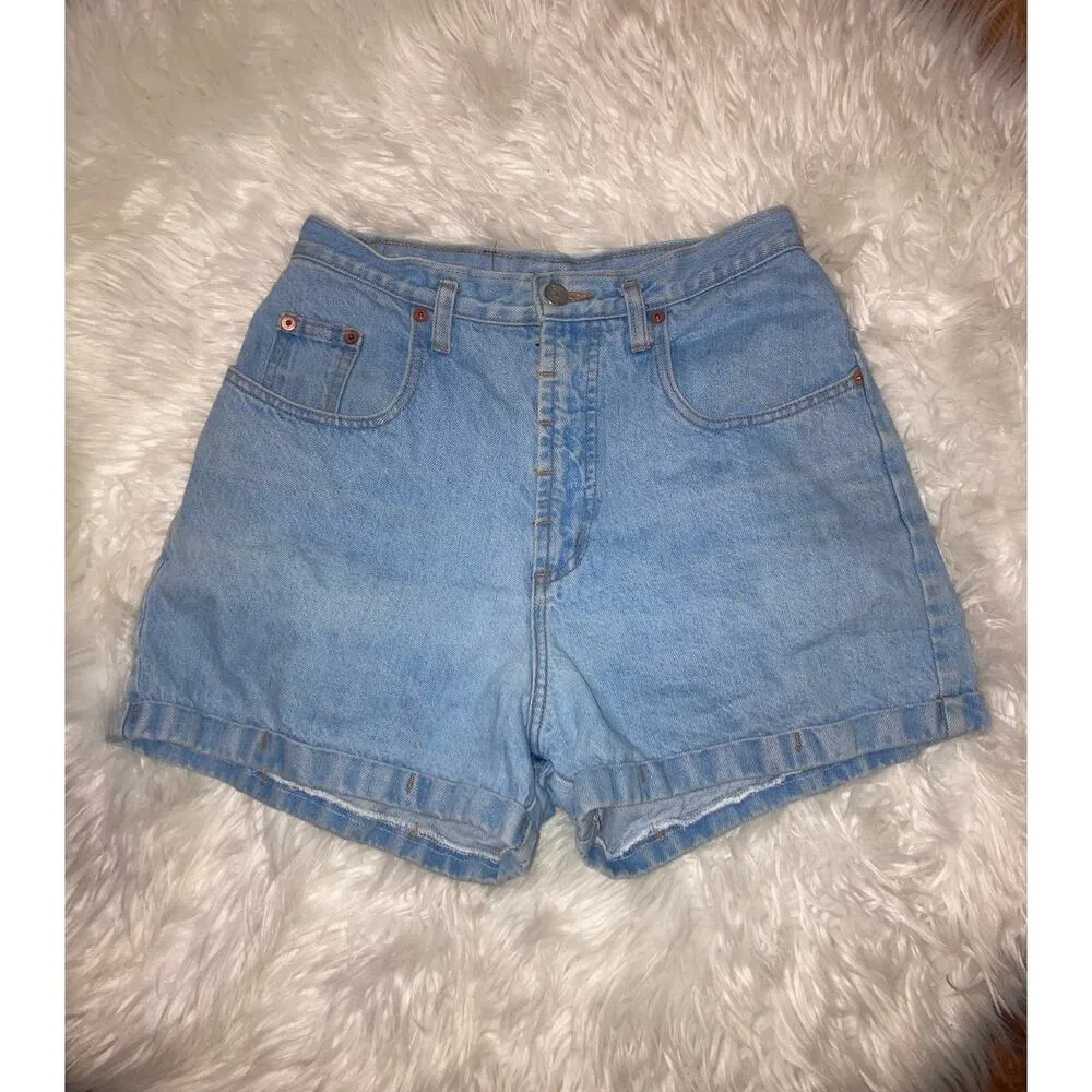Vintage steel size 9 high waisted jeans shorts blue jean cotton vtg 26” waist - Image 8