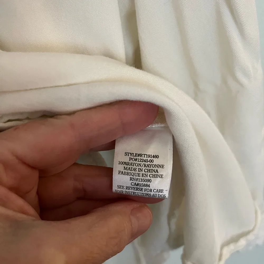 Rag Poets button up long sleeve shirt, soft cream color. Front pockets - Image 10