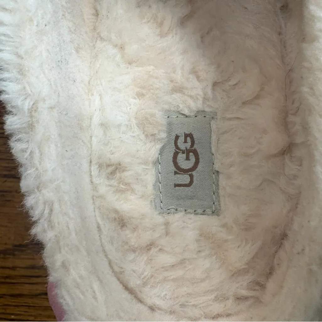 UGG New Heights Cozy Suede Shearling Clogs Chestnut Suede Platform Clogs Size 8 - Image 9