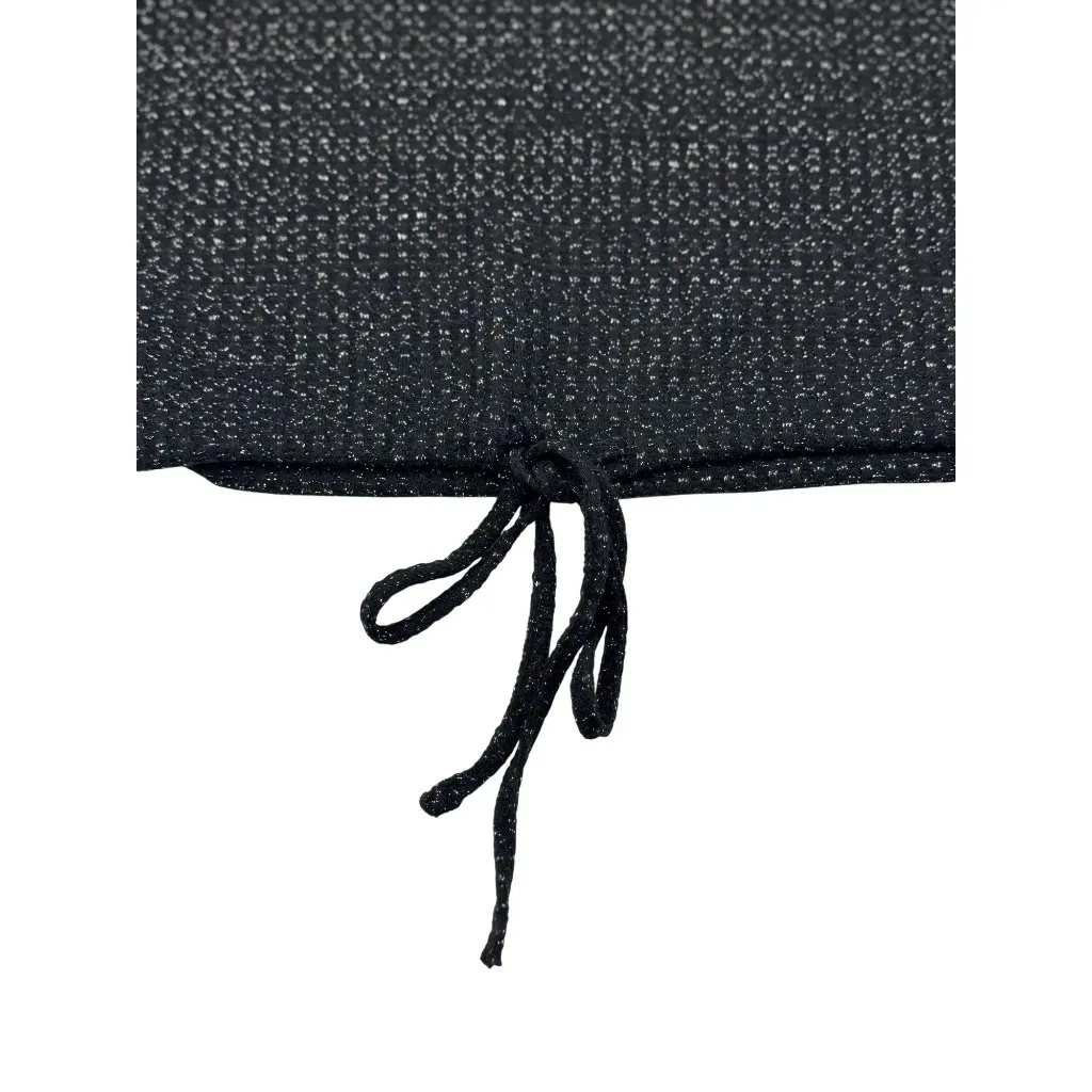 LC Lauren Conrad Size S Womens Black Glitter Knit Drawstring Long Sleeve Top Silver - Image 5