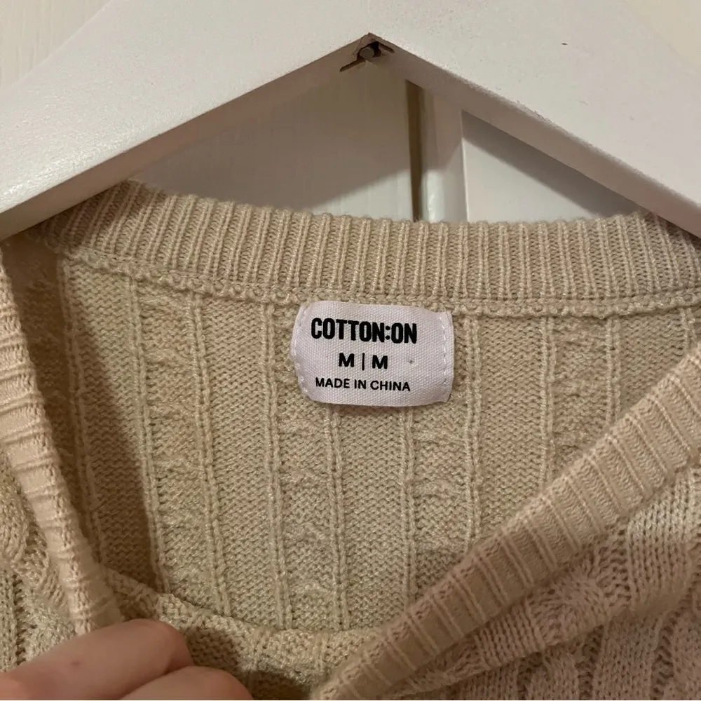 cropped cable knit sweater - Image 3