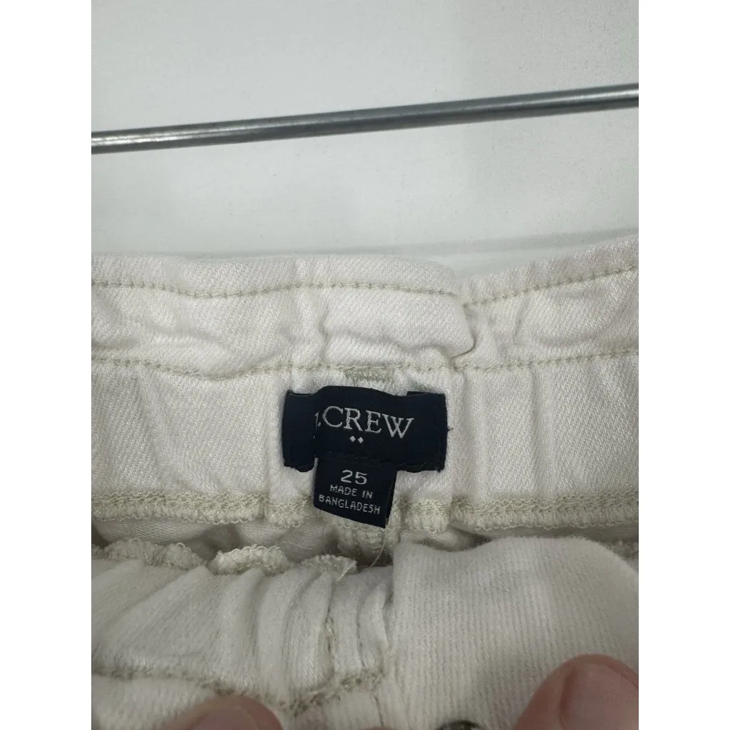 J.Crew White Paper Bag Denim Jeans Women 25 Straight Leg Preppy Spring High Rise - Image 3