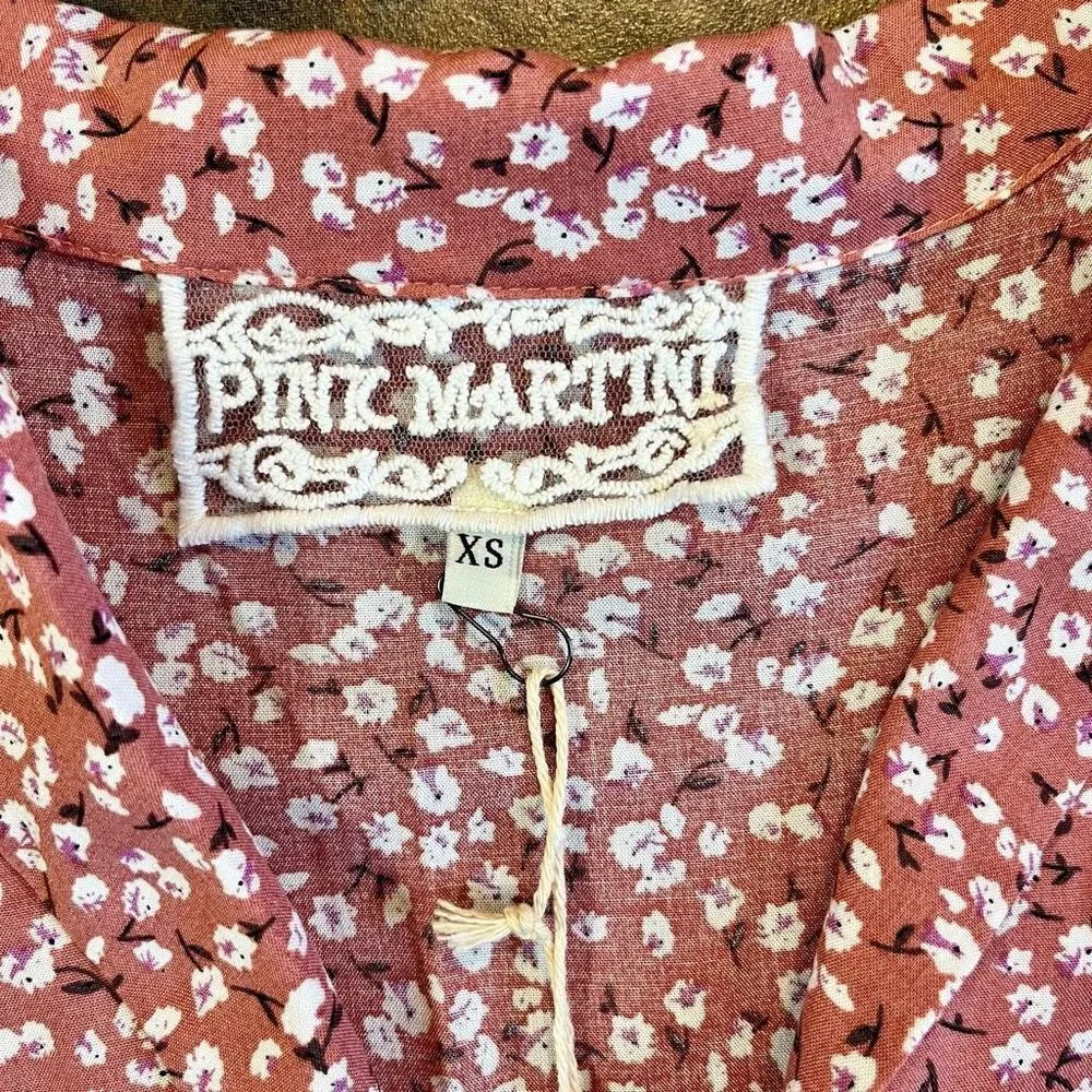 NWT Pink Martini Button Up Floral For Me Again Pink XS - Image 8