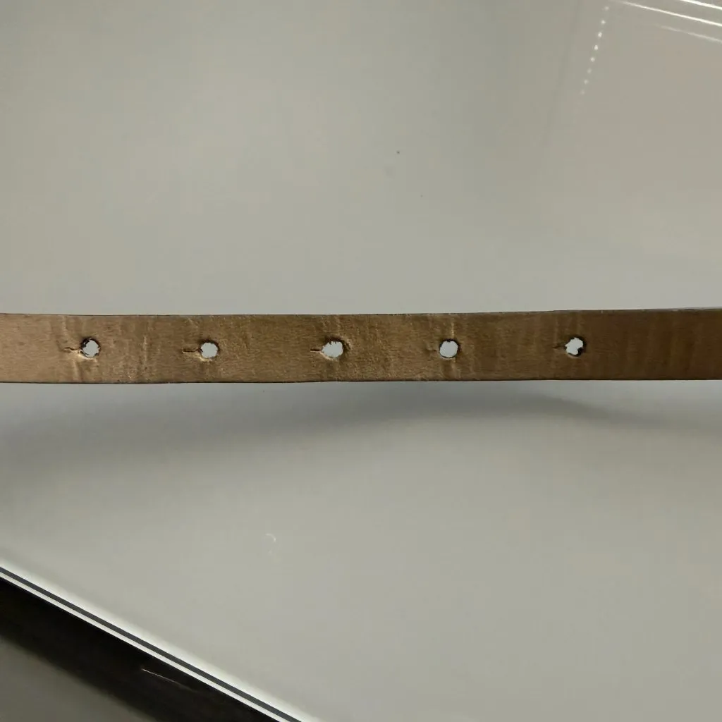 Cynthia Rowley genuine leather blue skinny belt gold buckle women's size L - Image 7