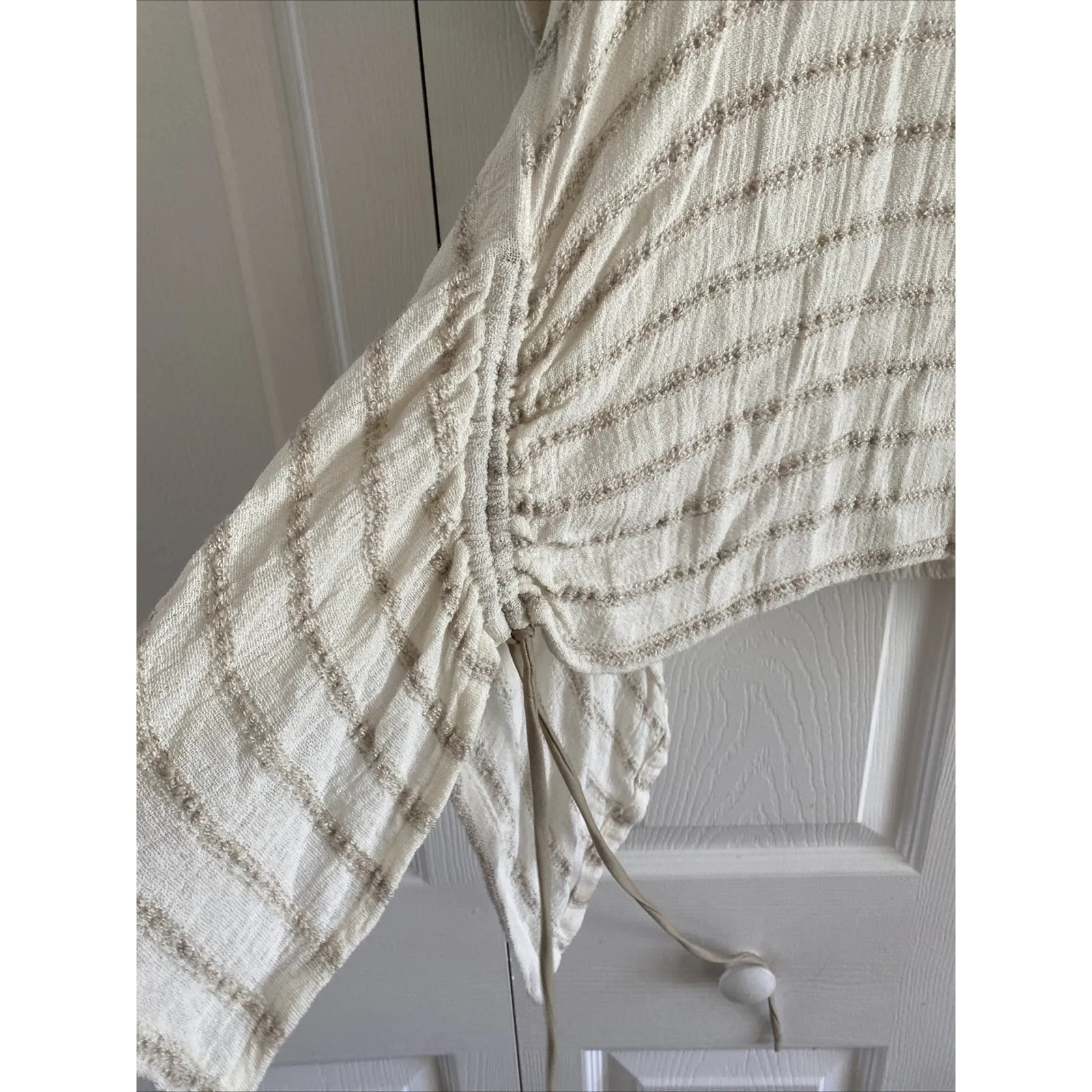 IC Connie K Womens XL Linen Blend Top Asymmetrical Laggenlook Lagom Quiet Luxury - Image 3