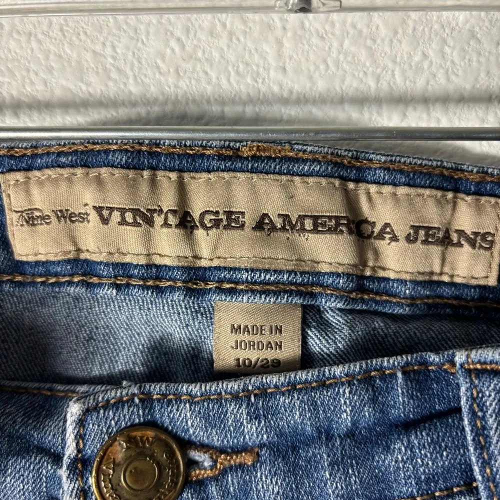 Nine West Vintage America Jeans Classic Blue Denim Shorts Mid Rise Size 10 - Image 5