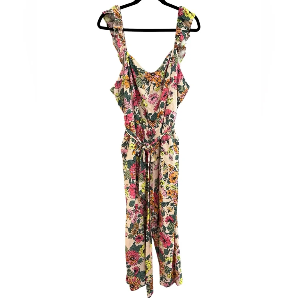 SugarLips Women’s Twiggy‎ Shell Floral Wide Leg Sleeveless Jumpsuit Curve Sz 2X - Image 3