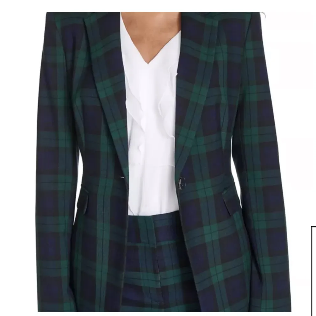 Ralph Lauren Plus Size 3X blazer 2X Pants Navy/Green/Gold Plaid Blazer C36 - Image 2