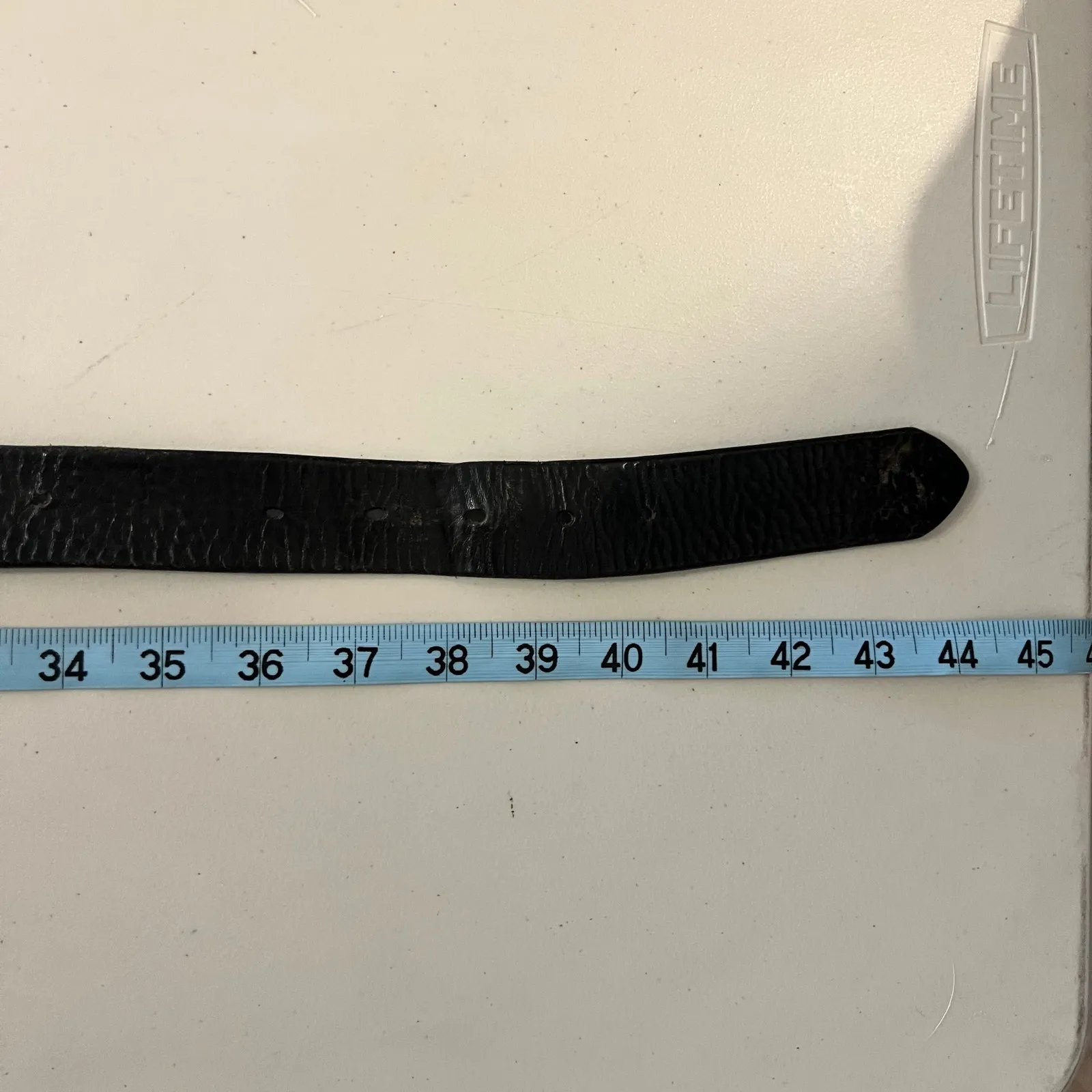 Structure Brown Genuine Italian Leather Worn Look Silver Buckle Belt Size Large - Image 5