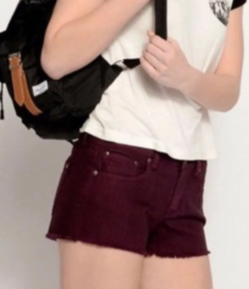 Maroon Cutoff Shorts - Image 3