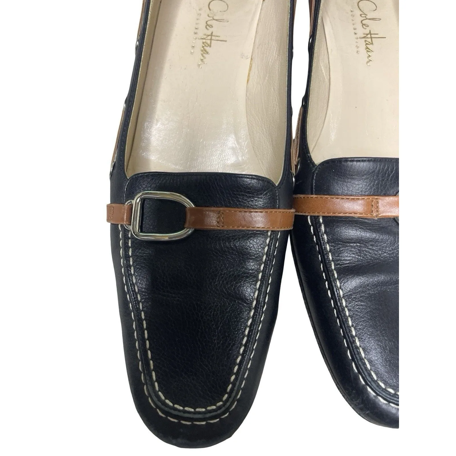 Cole Hann Women Shoes Kitten Heel Fall Autumn Buckle size 7.5 Black - Image 9