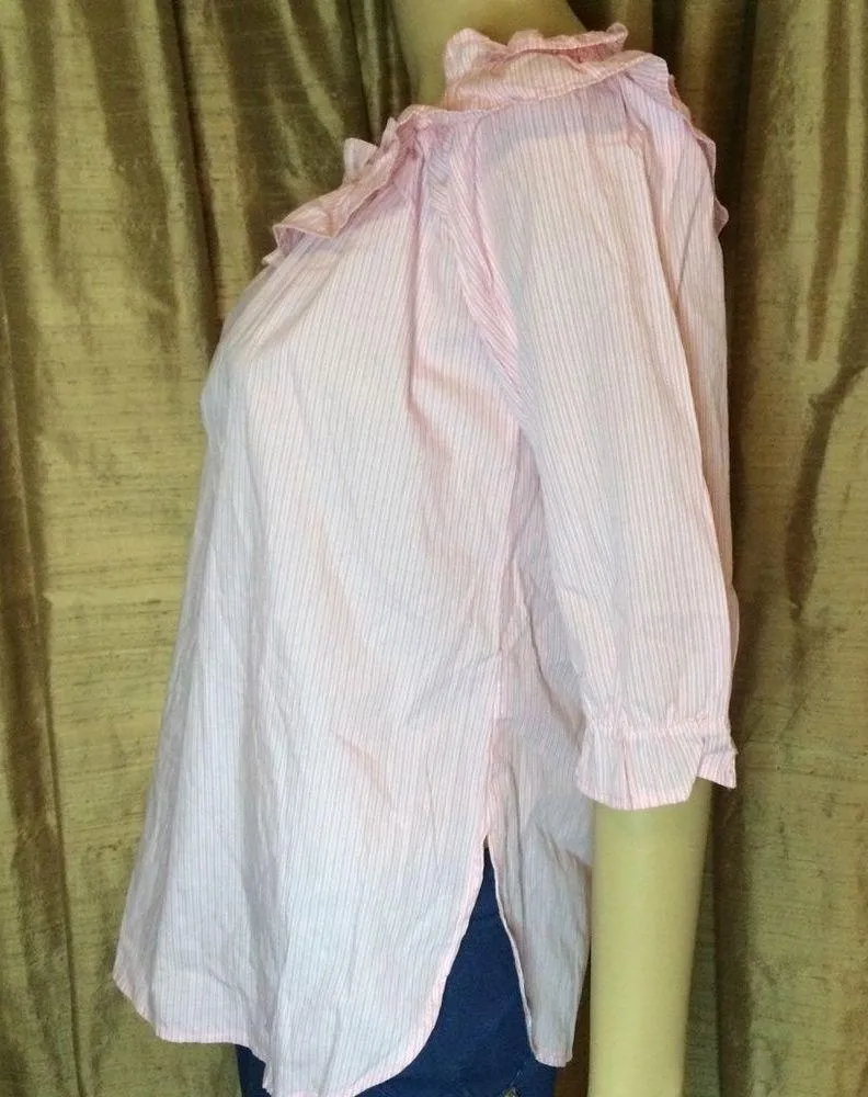 Heart & Hips 100% Cotton Candy-Striped Off the Shoulder Top - Image 3