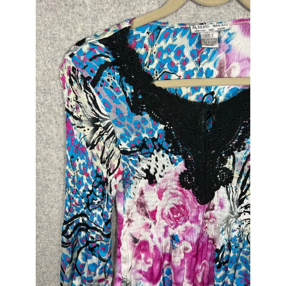 Alberto Makali Small Women Top Long Sleeve Crinkle Lace Fairy Whimsigoth Y2k - Image 14